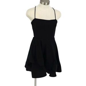 Windsor Womens Crisscross Back Lined Mini‎ Fit & Flare Dress Black Size Small